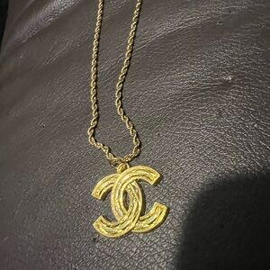 Large Stamped Zipper Pull Charm on Chain